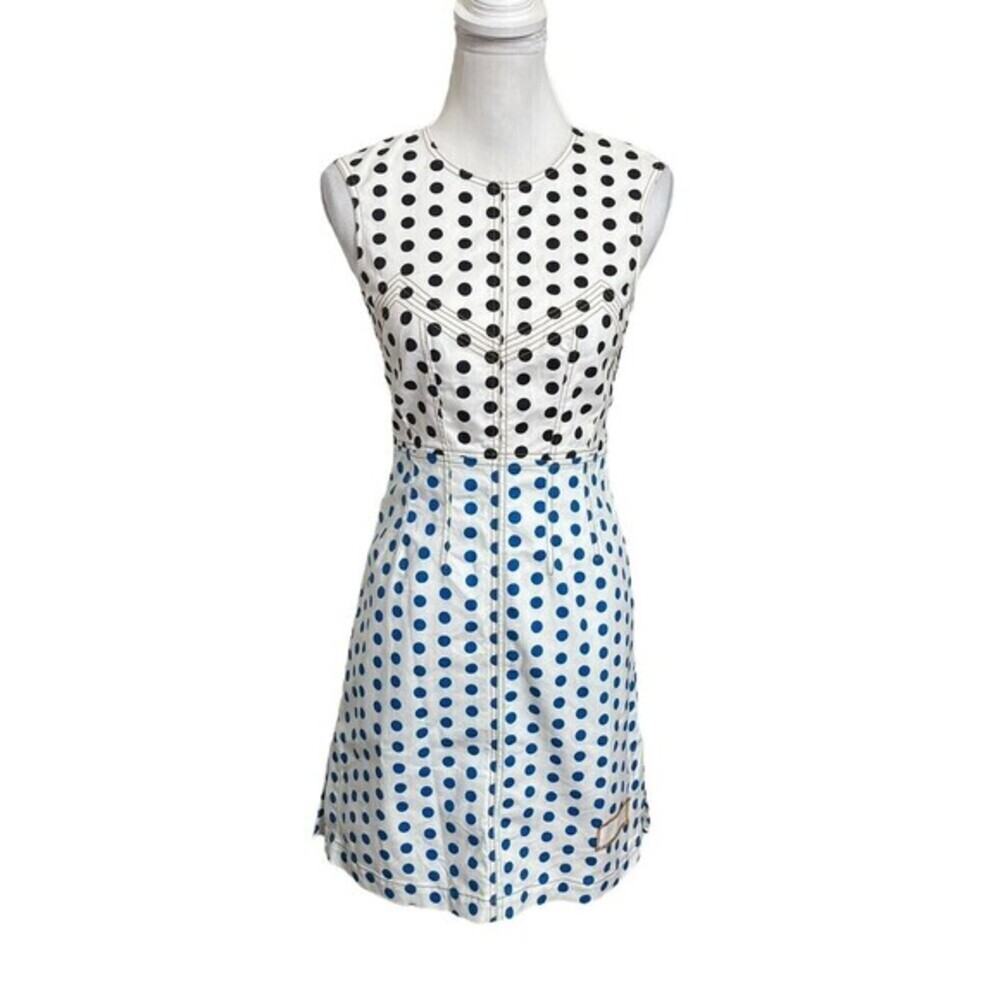 J.W. Anderson Polka Dot Denim Dress Women’s‎ Size 4 Multicolor A-Line Shift - Picture 2 of 13